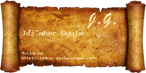 Jámbor Gyula névjegykártya