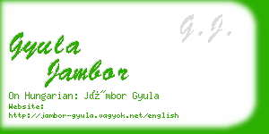 gyula jambor business card